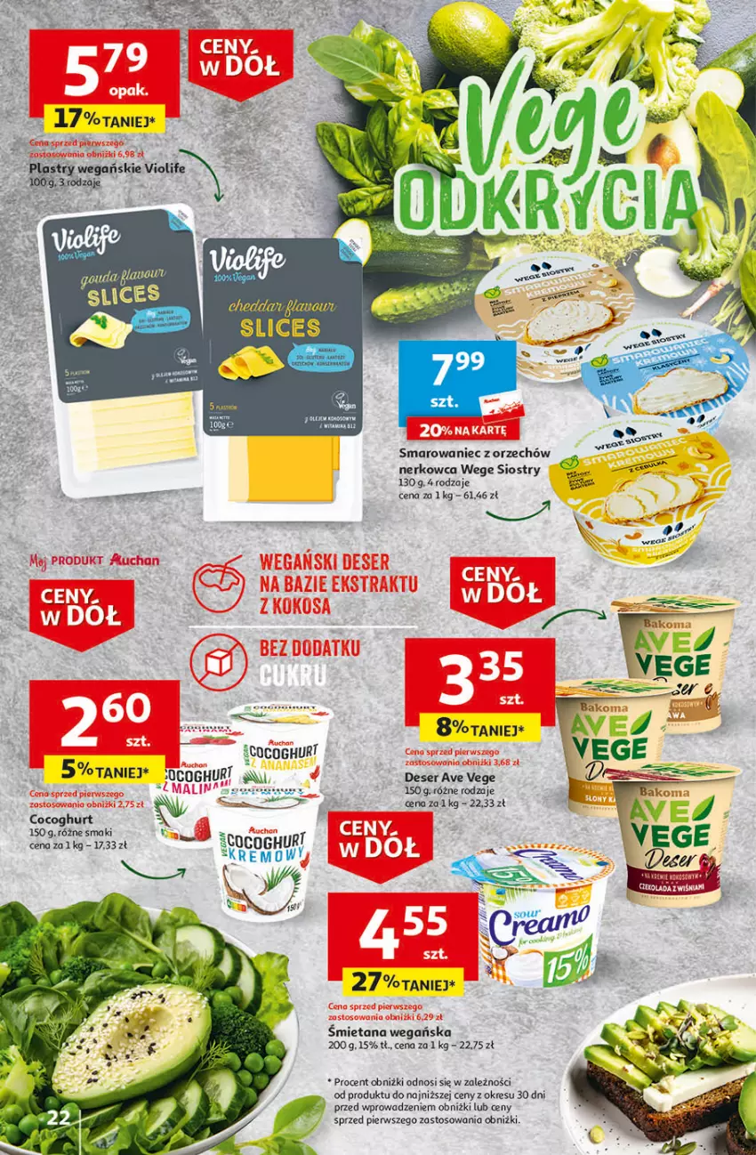 Gazetka promocyjna Auchan - Gazetka Ceny w dół Część 1 Hipermarket Auchan - ważna 03.01 do 10.01.2024 - strona 22 - produkty: Deser, Ser