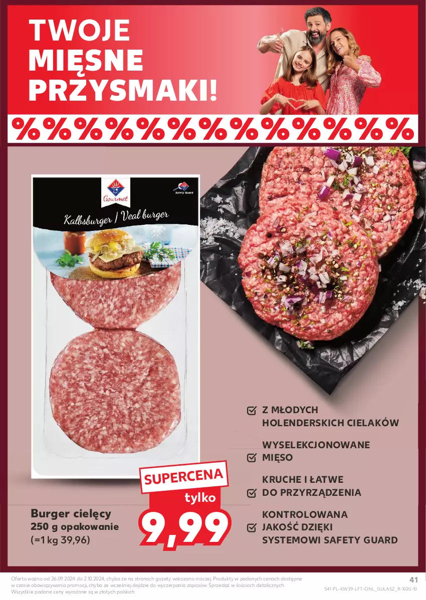 Gazetka promocyjna Kaufland - Gazetka tygodnia - ważna 26.09 do 02.10.2024 - strona 41 - produkty: Burger, Mięso, Przysmaki