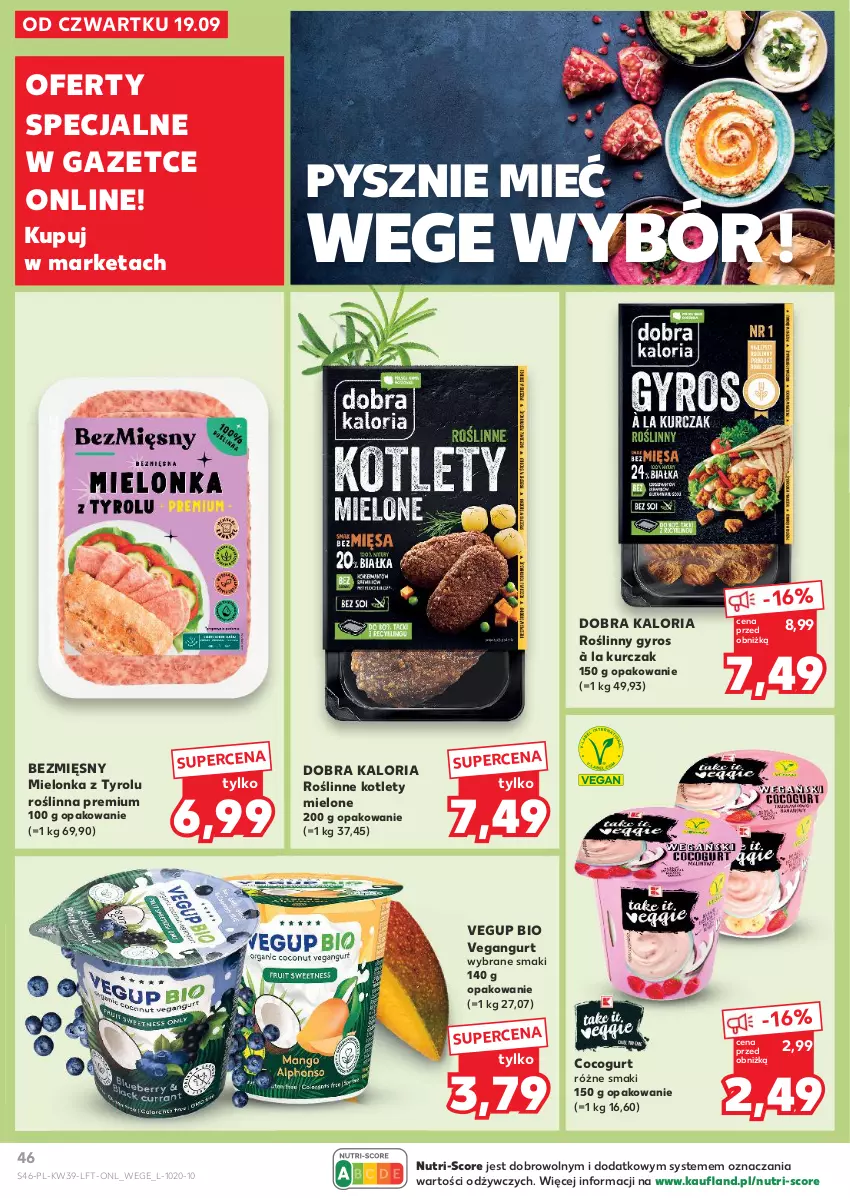 Gazetka promocyjna Kaufland - Gazetka tygodnia - ważna 26.09 do 02.10.2024 - strona 46 - produkty: Gyros, Kotlet, Kurczak, Roślinny gyros, Vegangurt