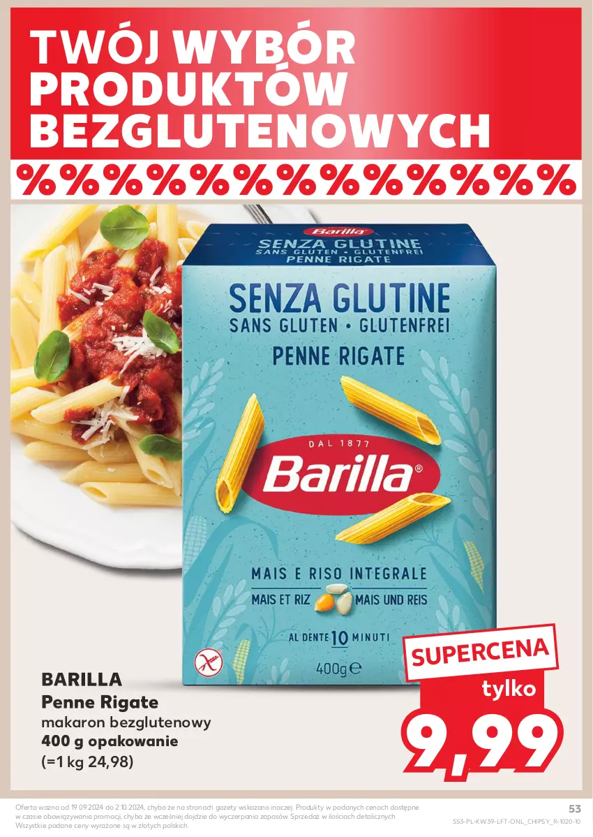 Gazetka promocyjna Kaufland - Gazetka tygodnia - ważna 26.09 do 02.10.2024 - strona 53 - produkty: Barilla, Chipsy, Makaron, Penne