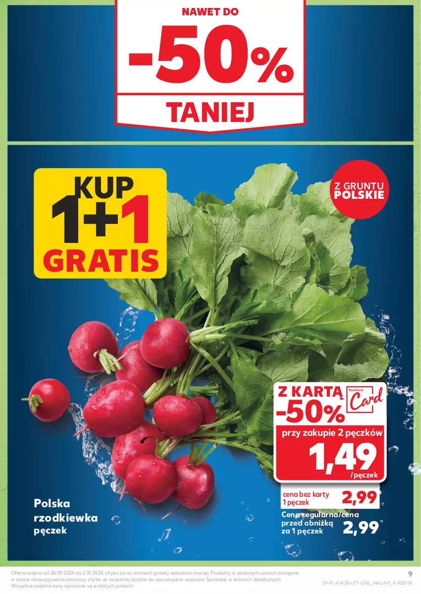 Gazetka promocyjna Kaufland - Gazetka tygodnia - ważna 26.09 do 02.10.2024 - strona 9 - produkty: Gra, Grunt, Maliny, Rzodkiewka