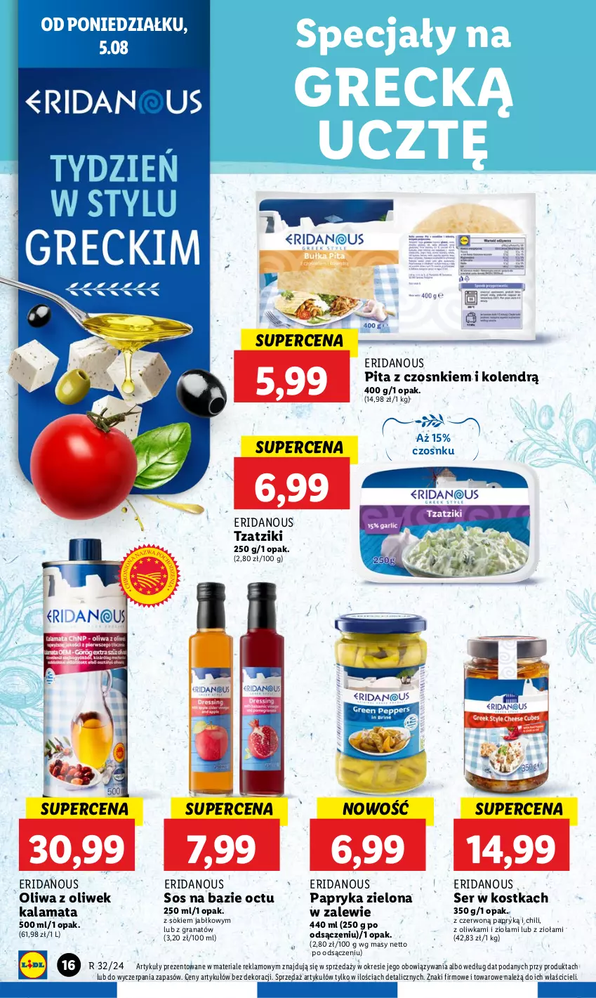 Gazetka promocyjna Lidl - GAZETKA - ważna 05.08 do 07.08.2024 - strona 18 - produkty: Gra, Granat, Oliwa z oliwek, Papryka, Ser, Sok, Sos