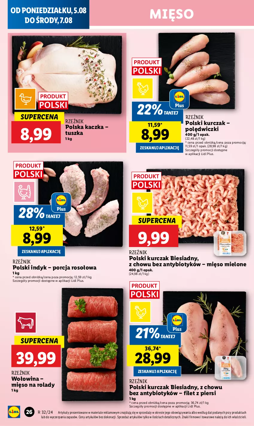 Gazetka promocyjna Lidl - GAZETKA - ważna 05.08 do 07.08.2024 - strona 28 - produkty: Kaczka, Kurczak, Mięso, Mięso mielone, Por, Tusz, Wołowina