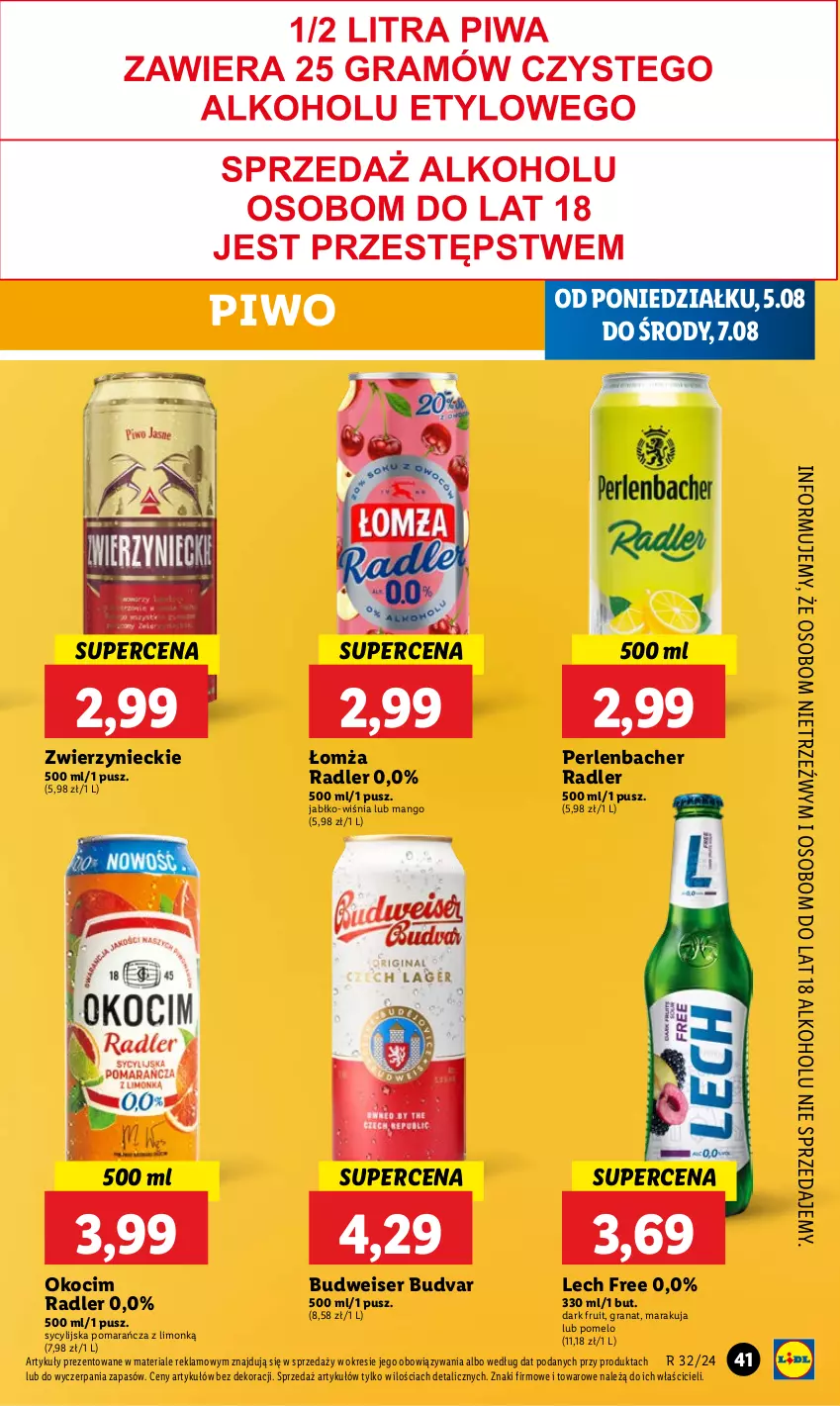 Gazetka promocyjna Lidl - GAZETKA - ważna 05.08 do 07.08.2024 - strona 45 - produkty: Gra, Granat, Koc, Mango, NBA, Okocim, Piwo, Pomelo, Radler, Ser