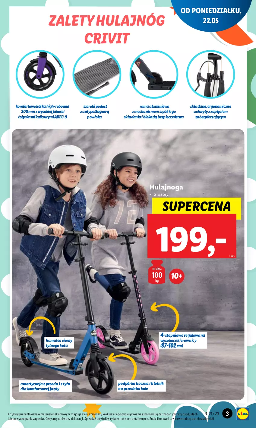 Gazetka promocyjna Lidl - GAZETKA - ważna 22.05 do 27.05.2023 - strona 3 - produkty: Hulajnoga, Mule, Piec, Rama, Sok, Top, Uchwyty