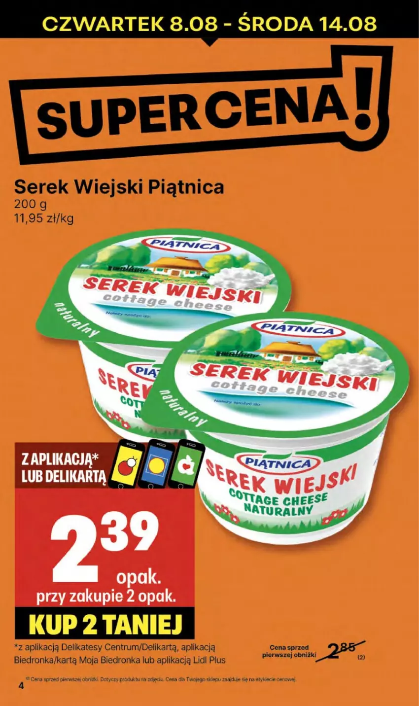 Gazetka promocyjna Delikatesy Centrum - NOWA GAZETKA Delikatesy Centrum od 8 sierpnia! 8-14.08.2024 - ważna 08.08 do 14.08.2024 - strona 4 - produkty: Dron, Piątnica, Rum, Ser, Serek, Serek wiejski, Woda