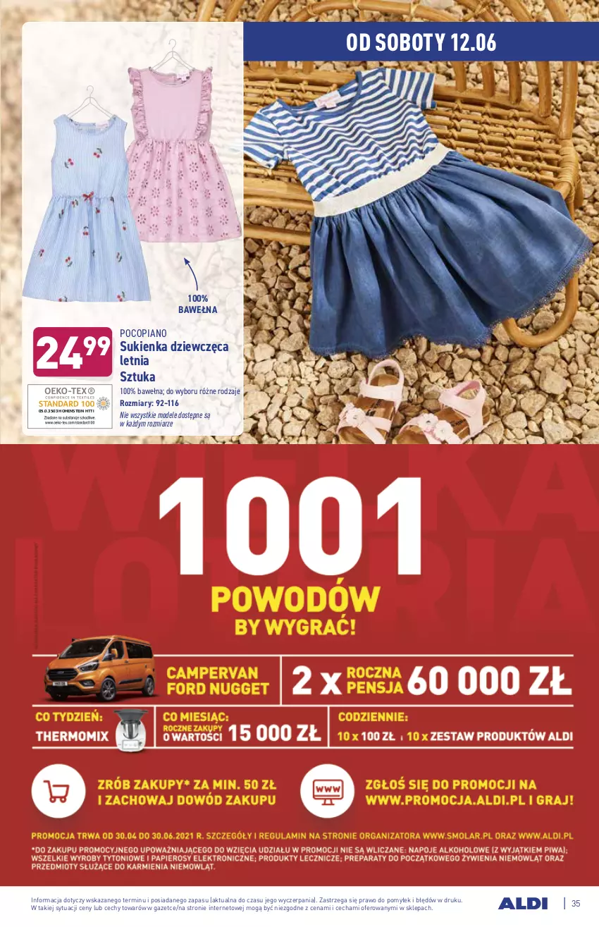 Gazetka promocyjna Aldi - ważna 07.06 do 12.06.2021 - strona 35 - produkty: Pocopiano, Sukienka, Wełna