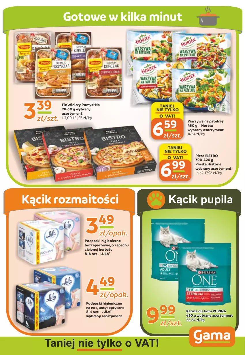 Gazetka promocyjna Gama - Gazetka Gama - ważna 14.02.2022 do 03.02.2023 - strona 9 - produkty: Hortex, Pizza, Podpaski, Pur, Purina, Warzywa, Winiary