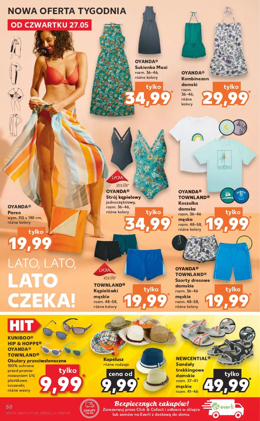 Gazetka promocyjna Kaufland - OFERTA TYGODNIA - ważna 27.05 do 01.06.2021 - strona 50 - produkty: Dres, Kombinezon, Kosz, Koszulka, Piec, Sandał, Strój kąpielowy, Sukienka, Szorty