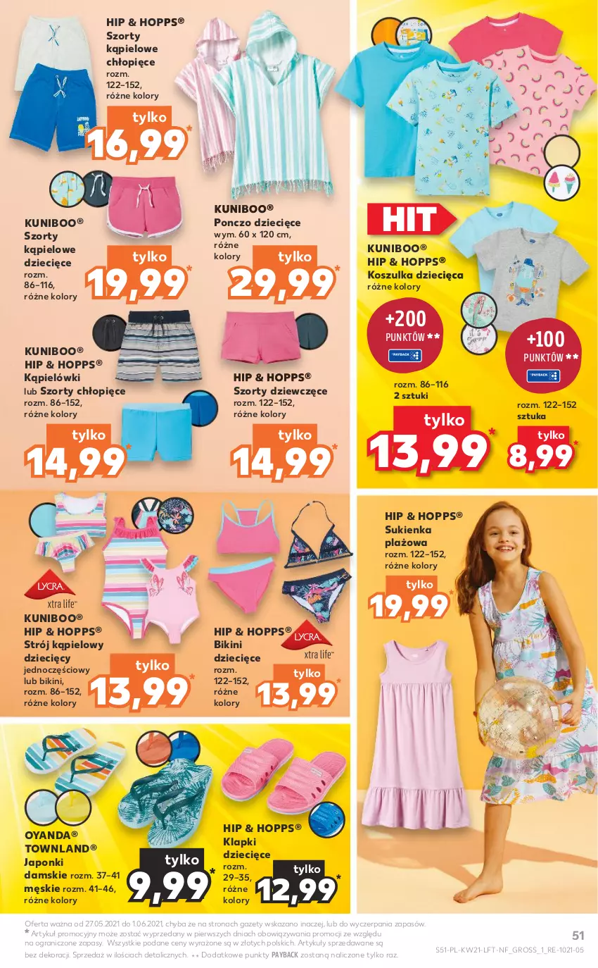 Gazetka promocyjna Kaufland - OFERTA TYGODNIA - ważna 27.05 do 01.06.2021 - strona 51 - produkty: Bikini, Dzieci, Gra, Klapki, Kosz, Koszulka, Ponczo, Strój kąpielowy, Sukienka, Szorty