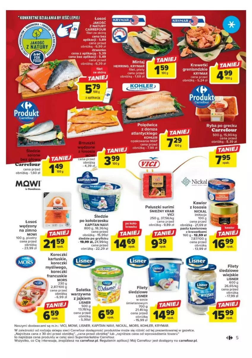 Gazetka promocyjna Carrefour - ważna 18.12 do 23.12.2023 - strona 26 - produkty: Gry, Kawior, Lisner, Sałat, Sałatka, Sos, Surimi