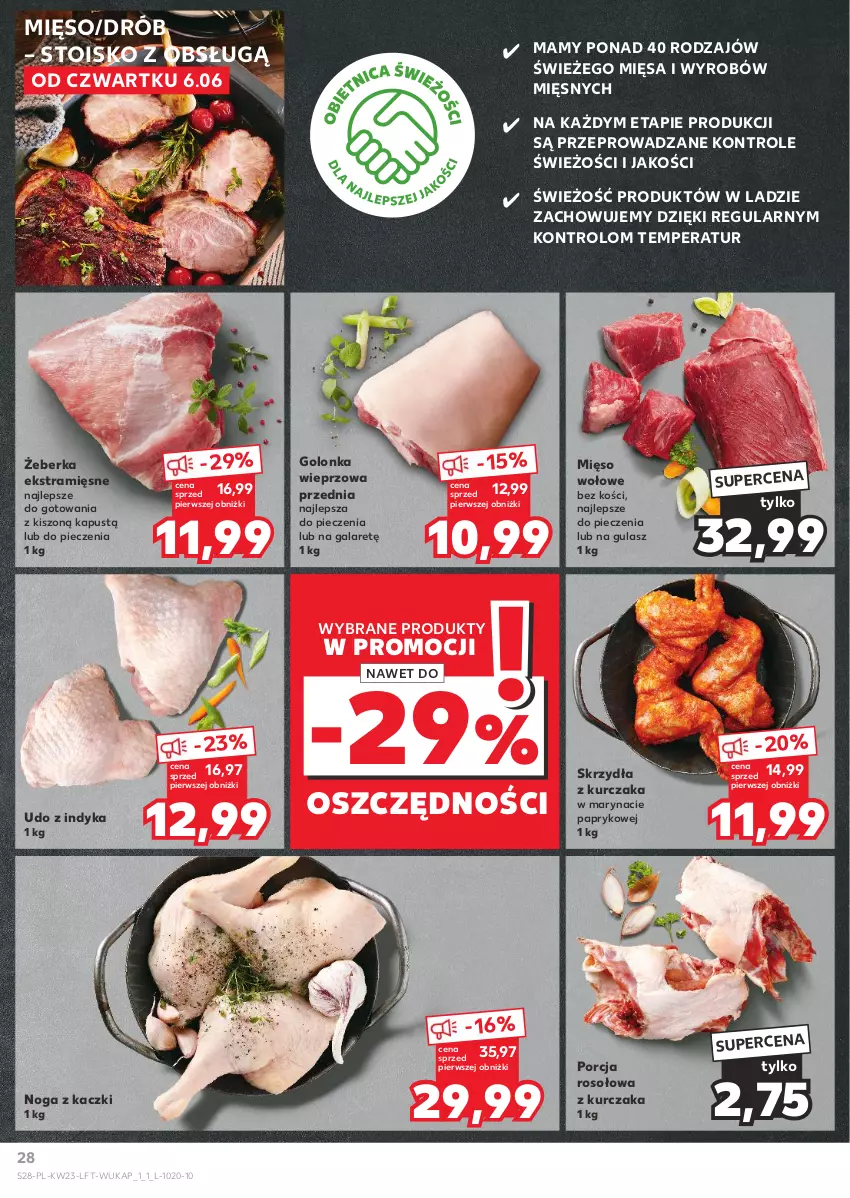 Gazetka promocyjna Kaufland - Gazetka tygodnia - ważna 06.06 do 12.06.2024 - strona 28 - produkty: Drób, Gala, Golonka wieprzowa, Kapustą, Kurczak, Mięso, Mięso wołowe, Noga z kaczki, Piec, Por