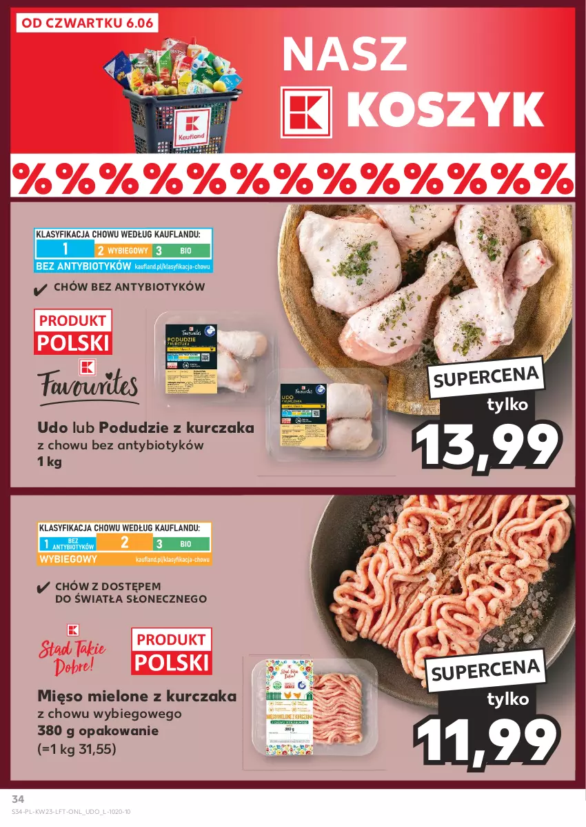 Gazetka promocyjna Kaufland - Gazetka tygodnia - ważna 06.06 do 12.06.2024 - strona 34 - produkty: Kosz, Kurczak, Mięso, Mięso mielone, Podudzie z kurczaka