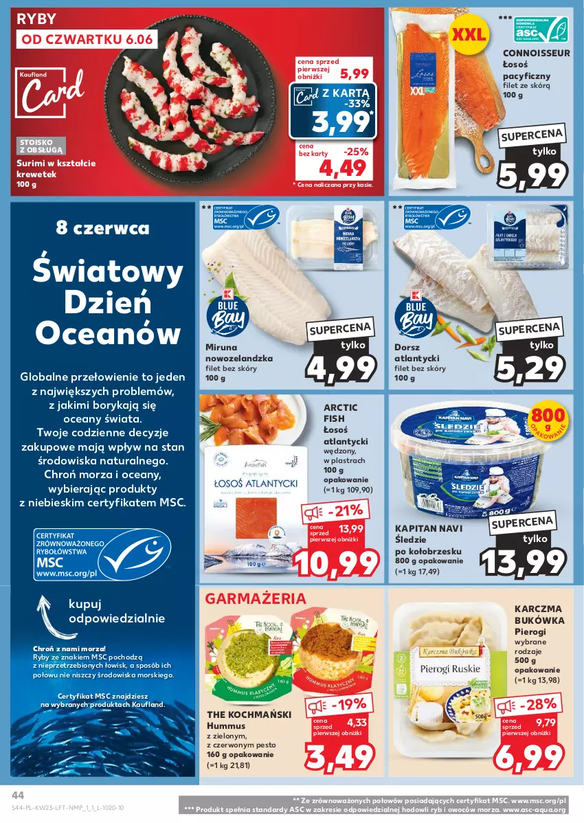 Gazetka promocyjna Kaufland - Gazetka tygodnia - ważna 06.06 do 12.06.2024 - strona 44 - produkty: Dorsz, Hummus, Koc, Miruna, Mus, Pesto, Pierogi, Surimi