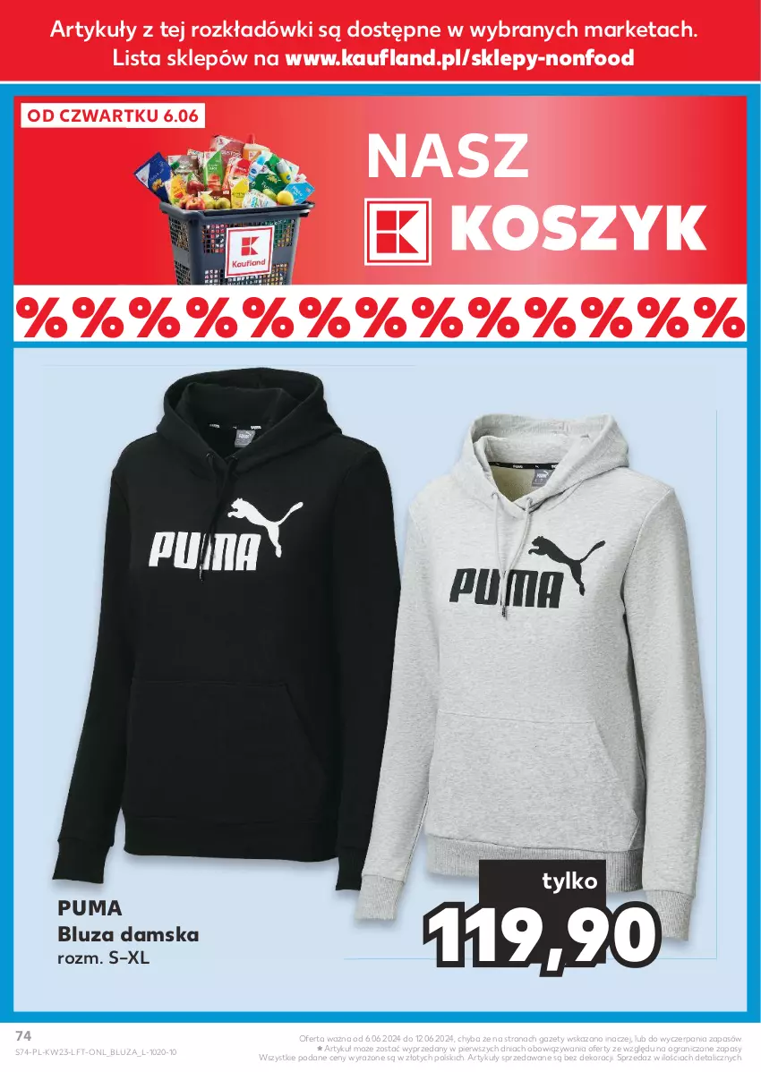 Gazetka promocyjna Kaufland - Gazetka tygodnia - ważna 06.06 do 12.06.2024 - strona 74 - produkty: Bluza, Gra, Kosz, Puma