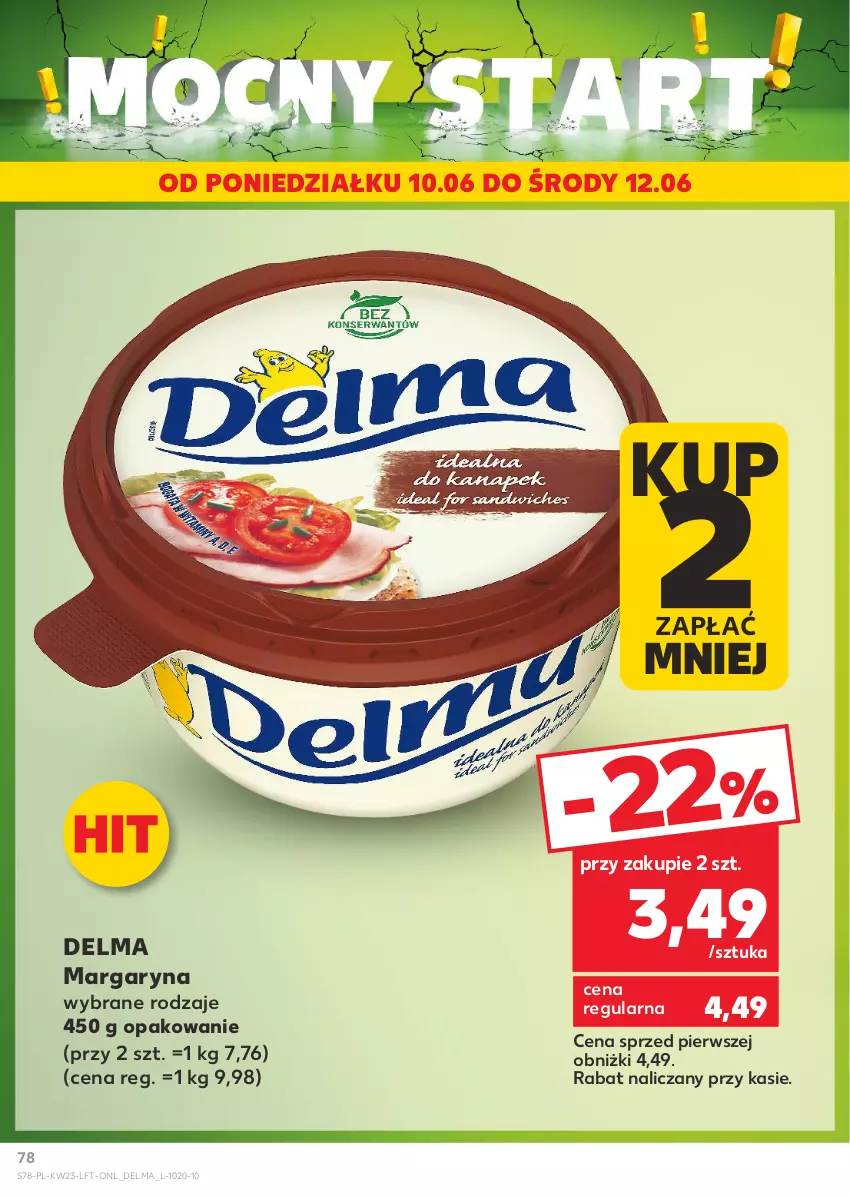 Gazetka promocyjna Kaufland - Gazetka tygodnia - ważna 06.06 do 12.06.2024 - strona 78 - produkty: Delma, Margaryna