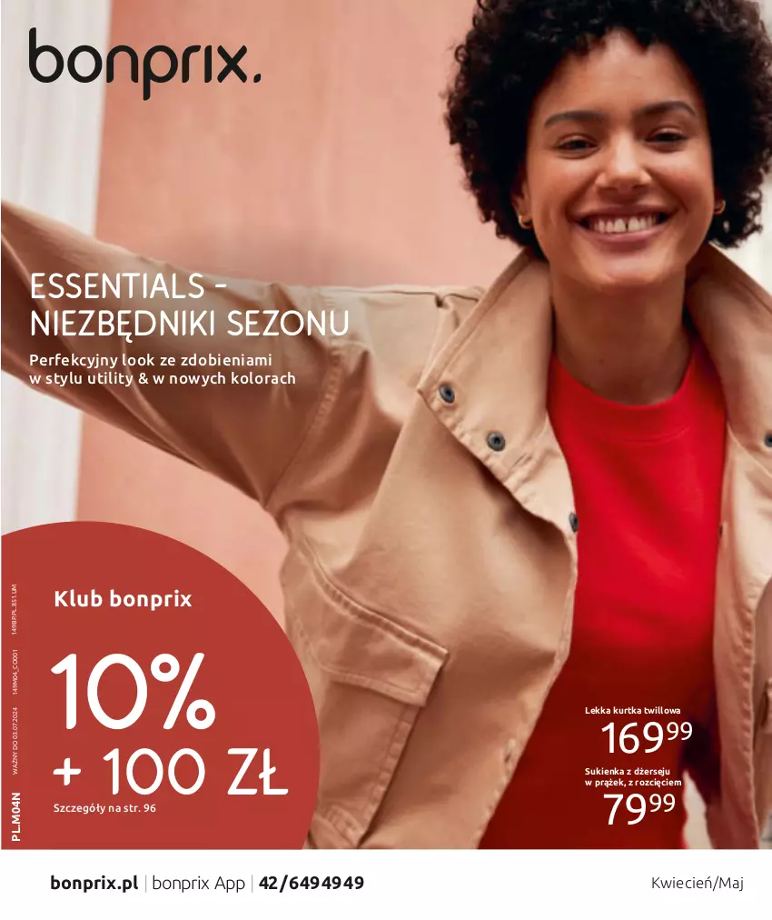 Gazetka promocyjna Bonprix - MODA NA KAŻDY DZIEŃ - ważna 03.04 do 03.07.2024 - strona 1 - produkty: Cień, Kurtka, Sukienka