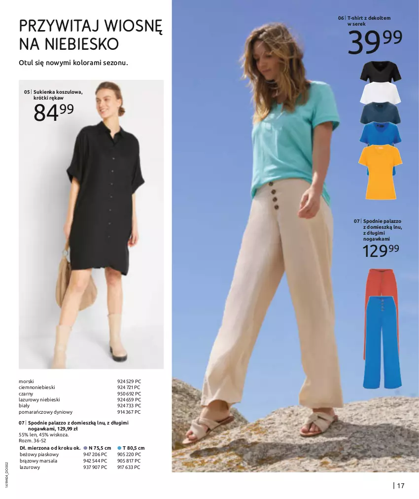 Gazetka promocyjna Bonprix - MODA NA KAŻDY DZIEŃ - ważna 03.04 do 03.07.2024 - strona 19 - produkty: Kosz, Lazur, Mars, Ser, Serek, Spodnie, Sukienka, T-shirt, Top