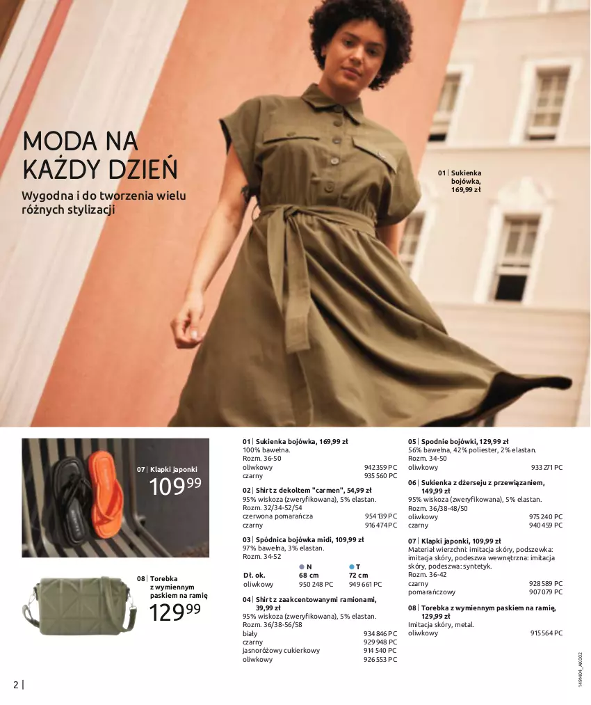 Gazetka promocyjna Bonprix - MODA NA KAŻDY DZIEŃ - ważna 03.04 do 03.07.2024 - strona 4 - produkty: Cukier, Klapki, Moda, Spódnica, Spodnie, Sukienka, Torebka, Wełna