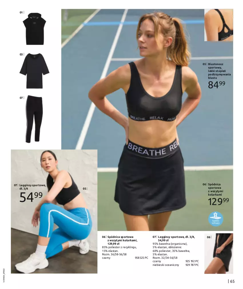 Gazetka promocyjna Bonprix - MODA NA KAŻDY DZIEŃ - ważna 03.04 do 03.07.2024 - strona 67 - produkty: Biustonosz, Gin, Legginsy, Por, Spódnica, Sport, Top, Wełna