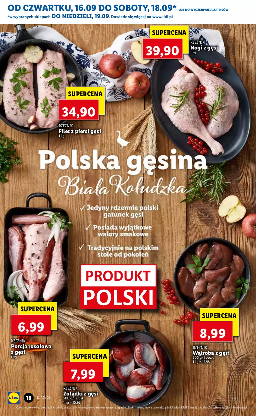 Gazetka promocyjna Lidl - GAZETKA - ważna 16.09 do 19.09.2021 - strona 18 - produkty: Filet z piersi gęsi, Por