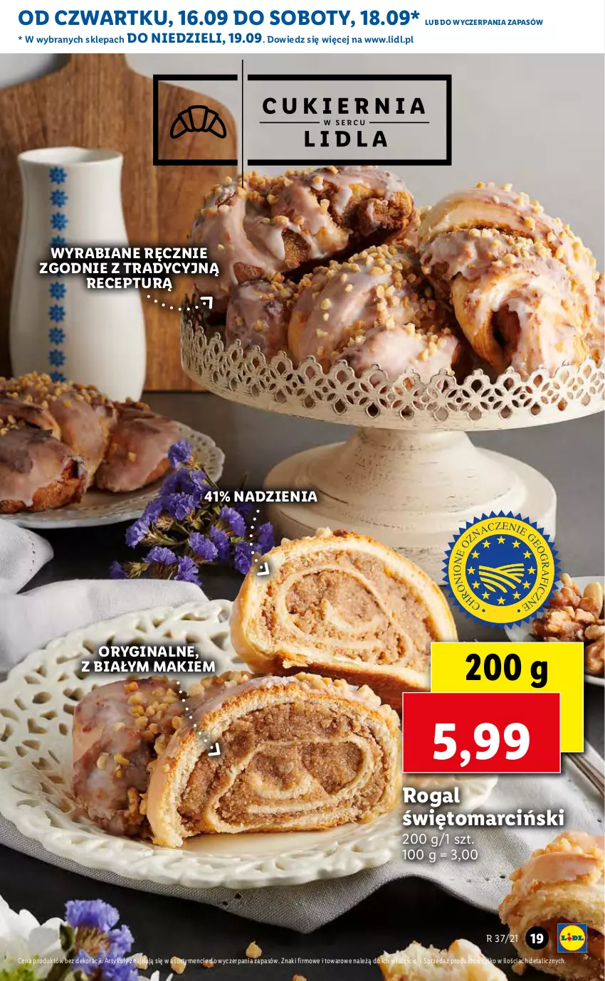 Gazetka promocyjna Lidl - GAZETKA - ważna 16.09 do 19.09.2021 - strona 19 - produkty: Gin, Rogal