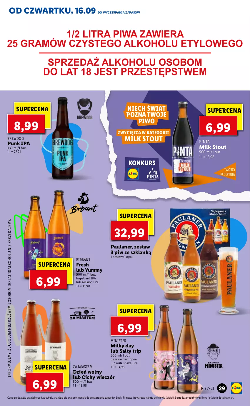 Gazetka promocyjna Lidl - GAZETKA - ważna 16.09 do 19.09.2021 - strona 29 - produkty: Piwo, PSB, SESSIO