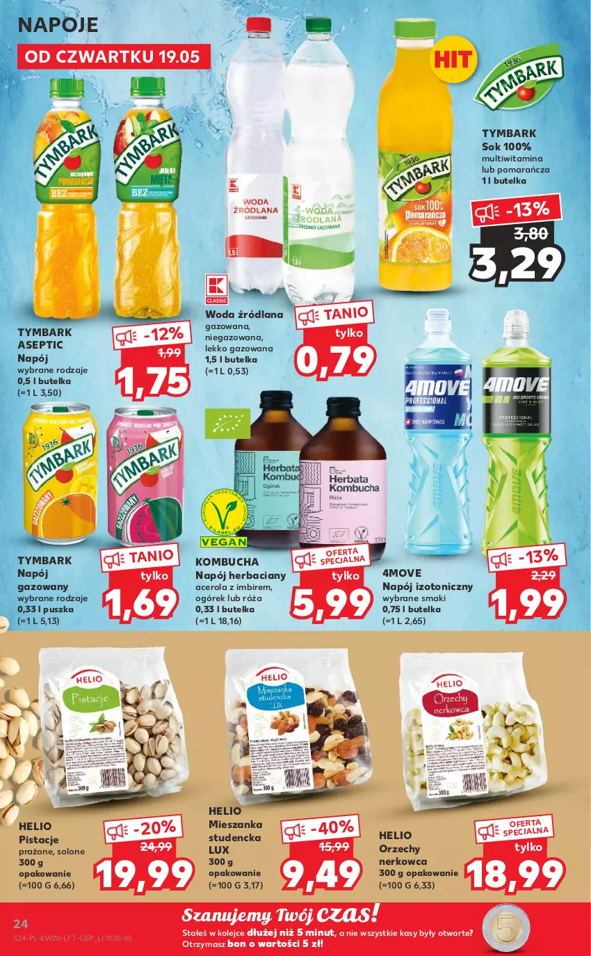 Gazetka promocyjna Kaufland - OFERTA TYGODNIA - ważna 19.05 do 25.05.2022 - strona 24 - produkty: Acer, Helio, Imbir, LANA, Mieszanka studencka, Napój, Napój gazowany, Napój izotoniczny, Napoje, Ogórek, Olej, Pistacje, Róża, Sok, Tymbark, Woda