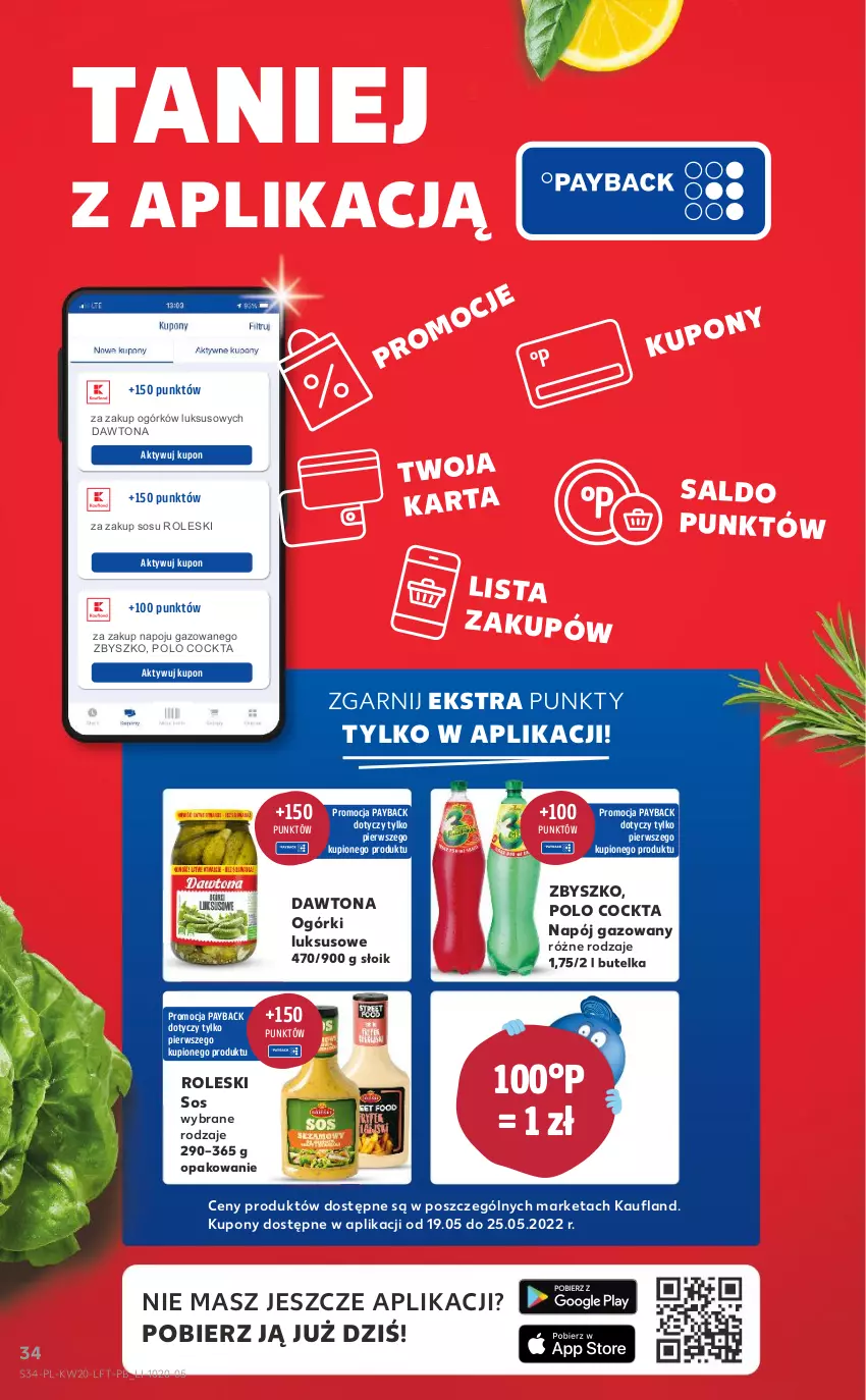 Gazetka promocyjna Kaufland - OFERTA TYGODNIA - ważna 19.05 do 25.05.2022 - strona 34 - produkty: Dawtona, Napój, Napój gazowany, Sos