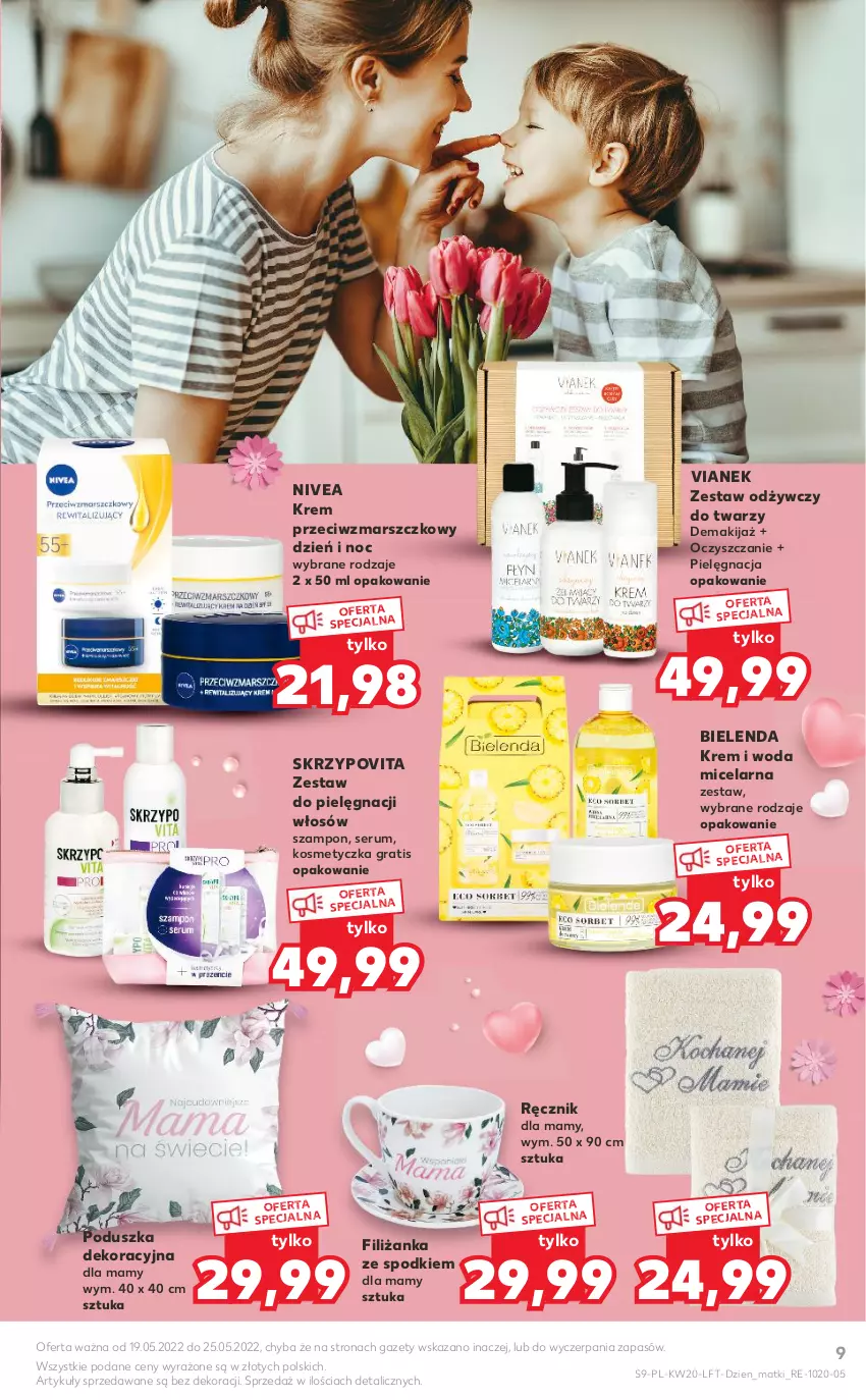 Gazetka promocyjna Kaufland - OFERTA TYGODNIA - ważna 19.05 do 25.05.2022 - strona 9 - produkty: Bielenda, Filiżanka, Gra, Kosmetyczka, Krem przeciwzmarszczkowy, Makijaż, Mars, Nivea, Poduszka, Poduszka dekoracyjna, Ręcznik, Rum, Ser, Serum, Szampon, Woda, Woda micelarna