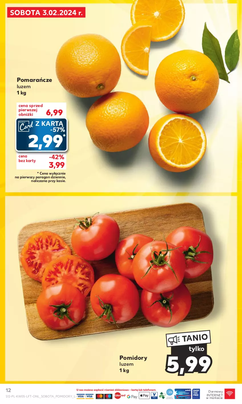 Gazetka promocyjna Kaufland - Gazetka tygodnia - ważna 01.02 do 07.02.2024 - strona 12 - produkty: Pomarańcze, Pomidory