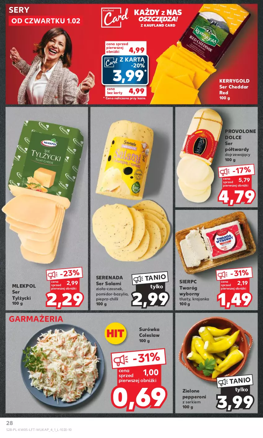 Gazetka promocyjna Kaufland - Gazetka tygodnia - ważna 01.02 do 07.02.2024 - strona 28 - produkty: Bazyl, Bazylia, Cheddar, Czosnek, Pieprz, Salami, Ser, Ser salami, Ser tylżycki, Surówka, Surówka coleslaw, Twaróg