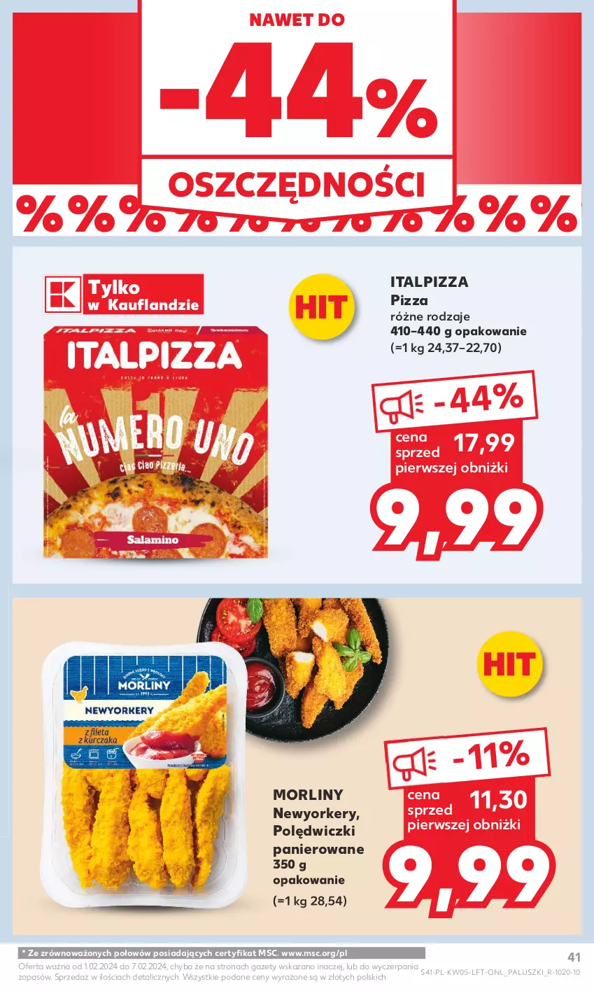 Gazetka promocyjna Kaufland - Gazetka tygodnia - ważna 01.02 do 07.02.2024 - strona 41 - produkty: Morliny, Pizza, Polędwiczki panierowane