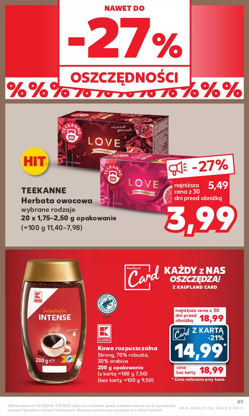 Gazetka promocyjna Kaufland - Gazetka tygodnia - ważna 01.02 do 07.02.2024 - strona 49 - produkty: BIC, Delicje, Herbata, Herbata owocowa, Kawa, Kawa rozpuszczalna, Teekanne