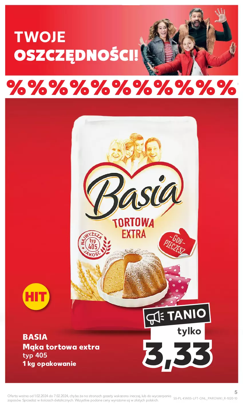 Gazetka promocyjna Kaufland - Gazetka tygodnia - ważna 01.02 do 07.02.2024 - strona 5 - produkty: Basia, Mąka, Mąka tortowa