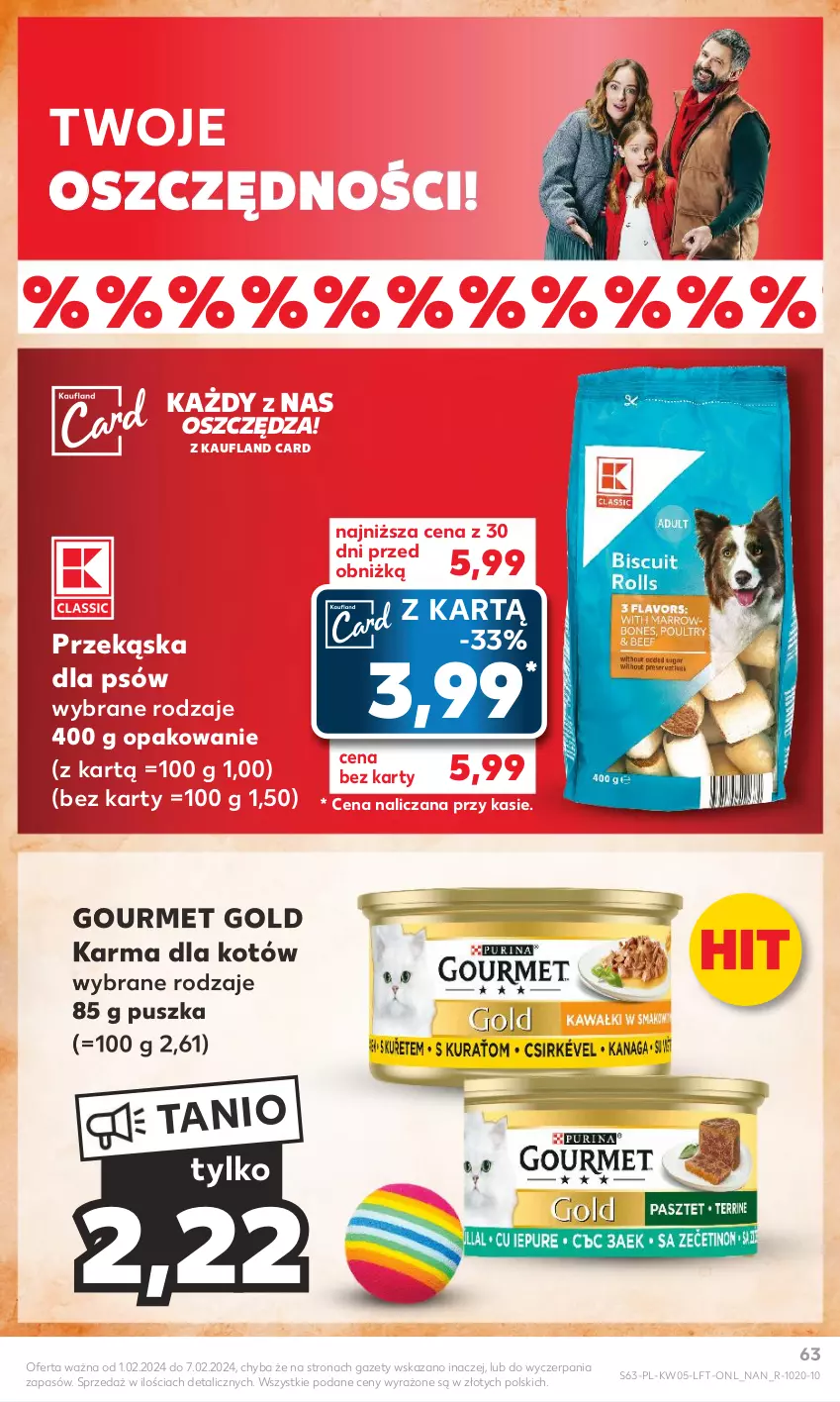 Gazetka promocyjna Kaufland - Gazetka tygodnia - ważna 01.02 do 07.02.2024 - strona 63 - produkty: Gourmet Gold, Przekąska dla psów