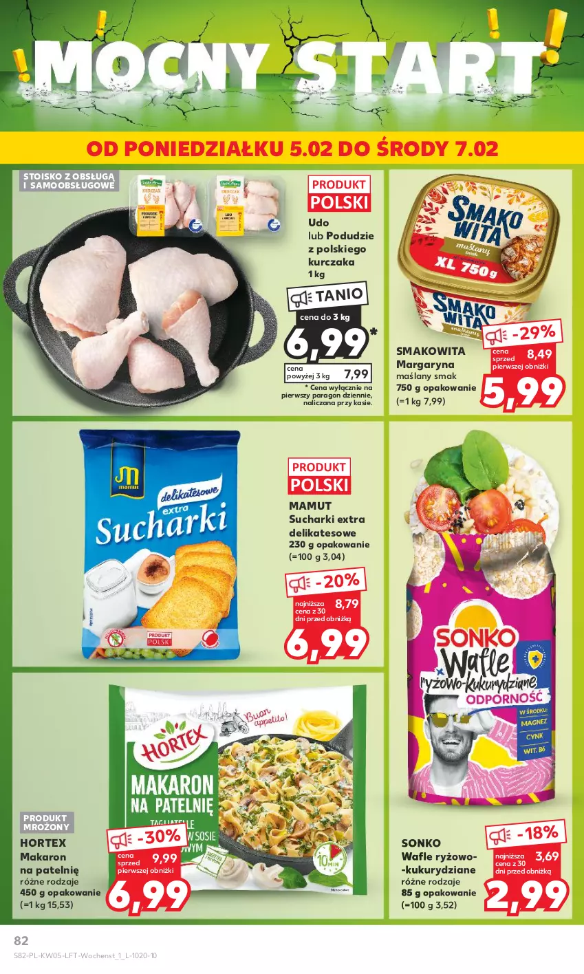 Gazetka promocyjna Kaufland - Gazetka tygodnia - ważna 01.02 do 07.02.2024 - strona 82 - produkty: Hortex, Kurczak, Makaron, Margaryna, Ryż, Smakowita, Sonko, Wafle