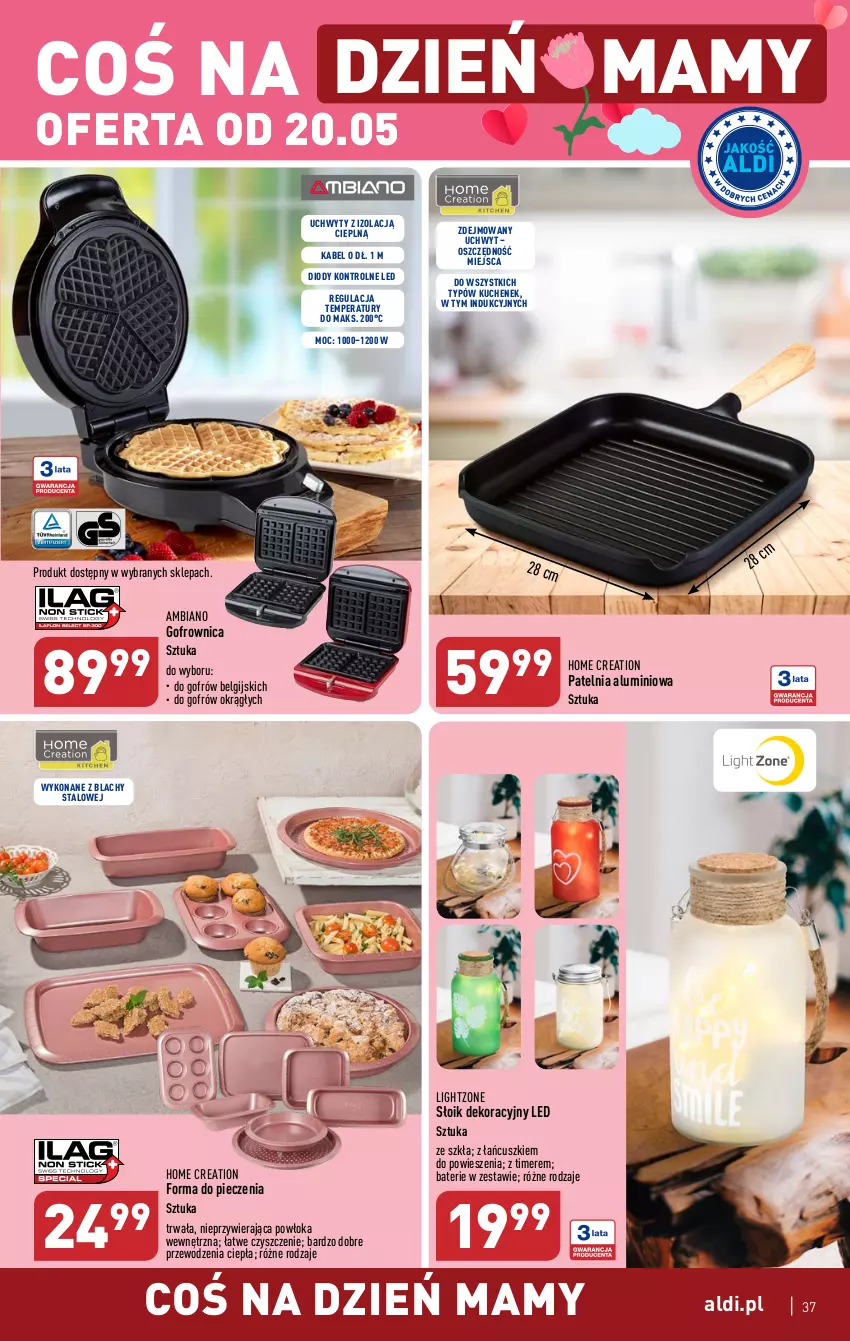 Gazetka promocyjna Aldi - Pełen katalog - ważna 15.05 do 20.05.2023 - strona 37 - produkty: Forma do pieczenia, Gofrownica, LG, Patelnia, Piec, Uchwyty