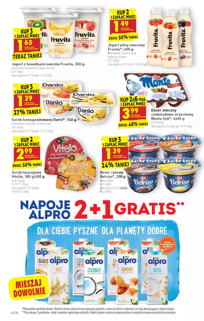 Gazetka promocyjna Biedronka - W tym tygodniu - ważna 09.08 do 14.08.2021 - strona 24 - produkty: Alpro, Deser, Deser mleczny, Gra, Jogurt, Monte, Ryż, Ser, Serek, Serek twarogowy, Sok, Zott