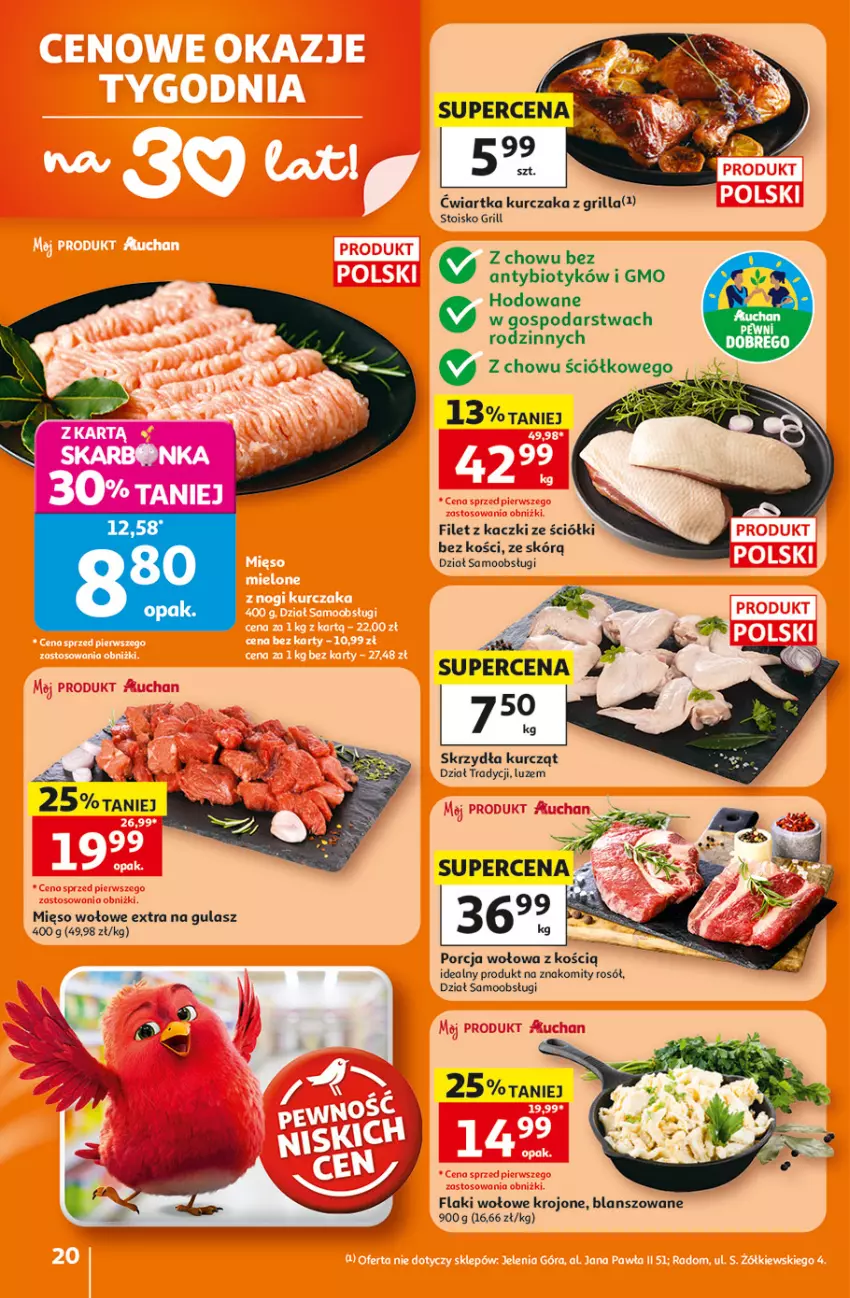 Gazetka promocyjna Auchan - Gazetka 30 Lat Hipermarkett Auchan - ważna 05.06 do 10.06.2026 - strona 20 - produkty: Flaki, Flaki wołowe, Grill, Kurczak, Por, Rosół
