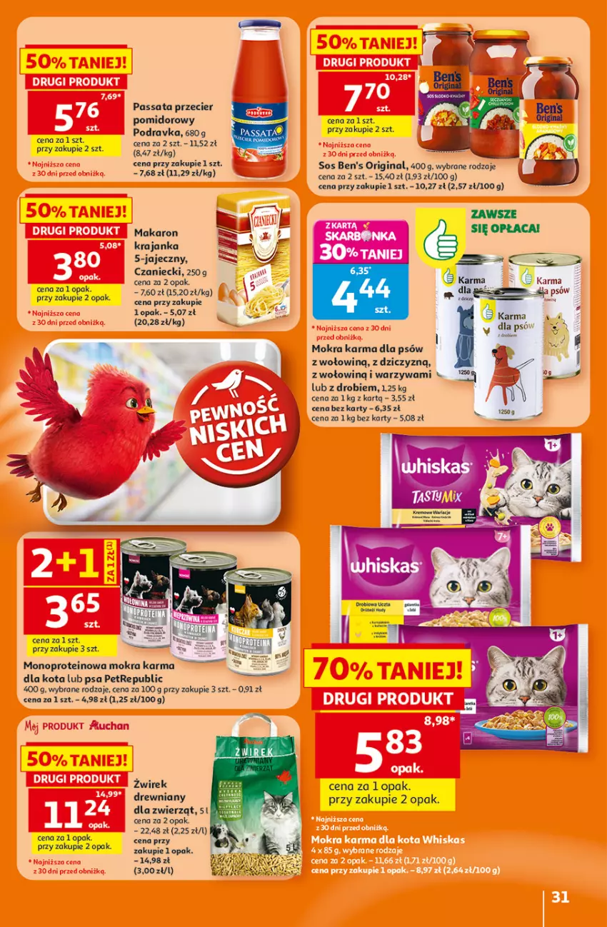 Gazetka promocyjna Auchan - Gazetka 30 Lat Hipermarkett Auchan - ważna 05.06 do 10.06.2026 - strona 31 - produkty: Gin, Makaron, Mokra karma, Podravka, Sos, Warzywa