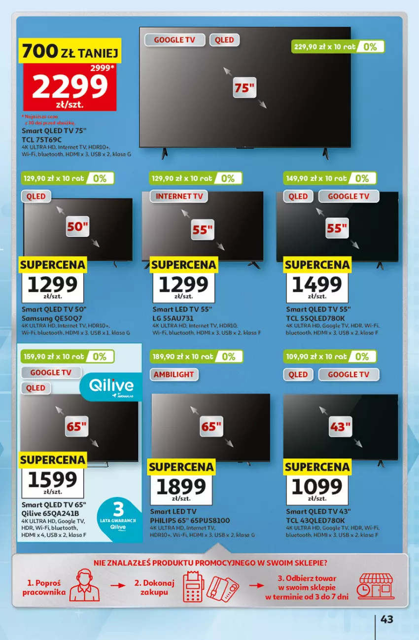 Gazetka promocyjna Auchan - Gazetka 30 Lat Hipermarkett Auchan - ważna 05.06 do 10.06.2026 - strona 43 - produkty: LED TV, LG, Philips, Samsung