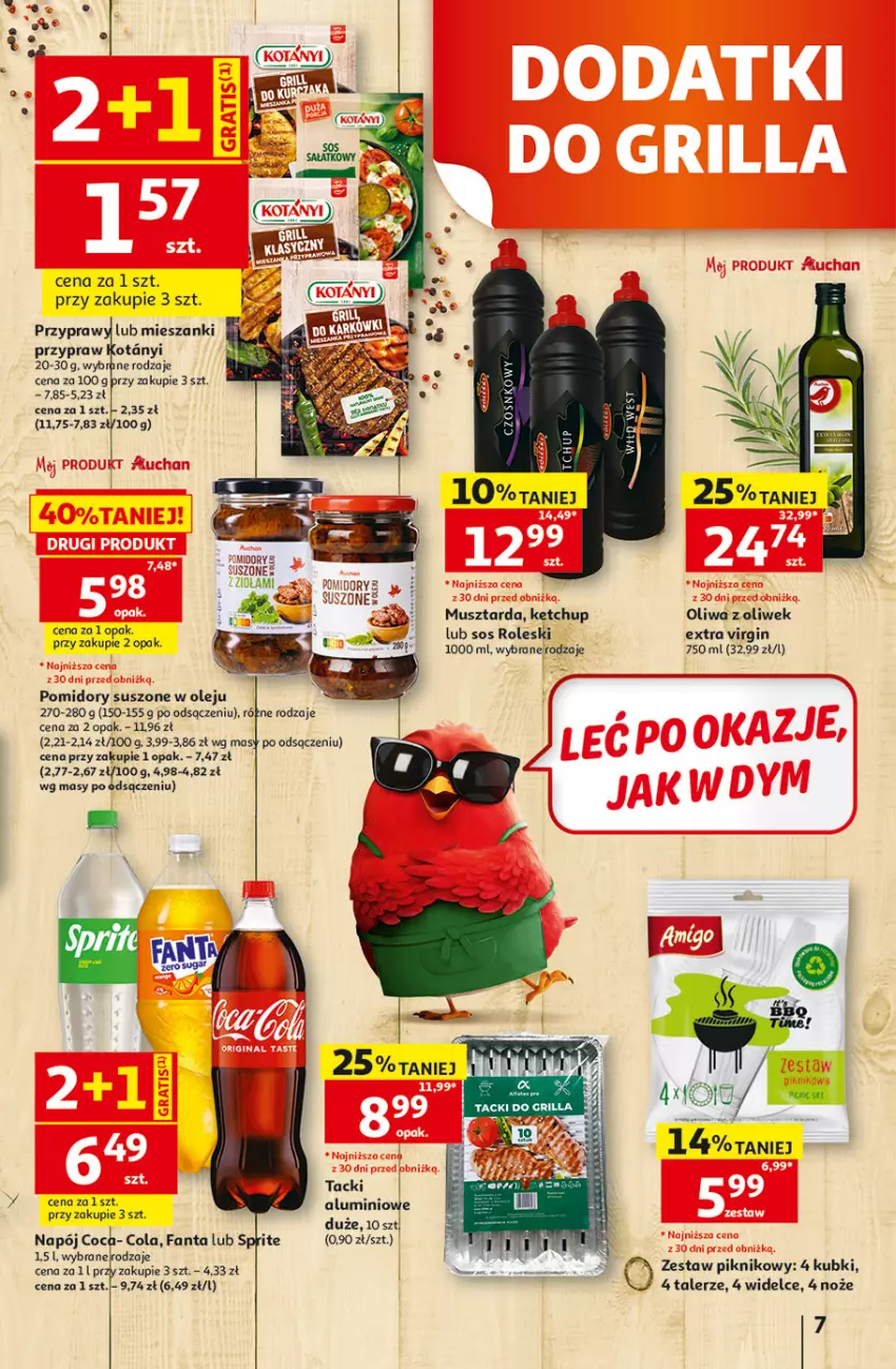 Gazetka promocyjna Auchan - Gazetka 30 Lat Hipermarkett Auchan - ważna 05.06 do 10.06.2026 - strona 7 - produkty: Fa, Fanta, Gin, Ketchup, Mus, Musztarda, Napój, Noż, Olej, Oliwa z oliwek, Pomidory, Przyprawy, Sos, Sprite, Talerz
