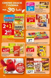 Gazetka promocyjna Auchan - Gazetka 30 Lat Hipermarkett Auchan - Gazetka - ważna od 10.06 do 10.06.2026 - strona 28 - produkty: Mus, Praliny, Lindor, 7 Days, Rogal, Baton, Danio, Kakao, Haribo, Mamba, Napój, Lindt
