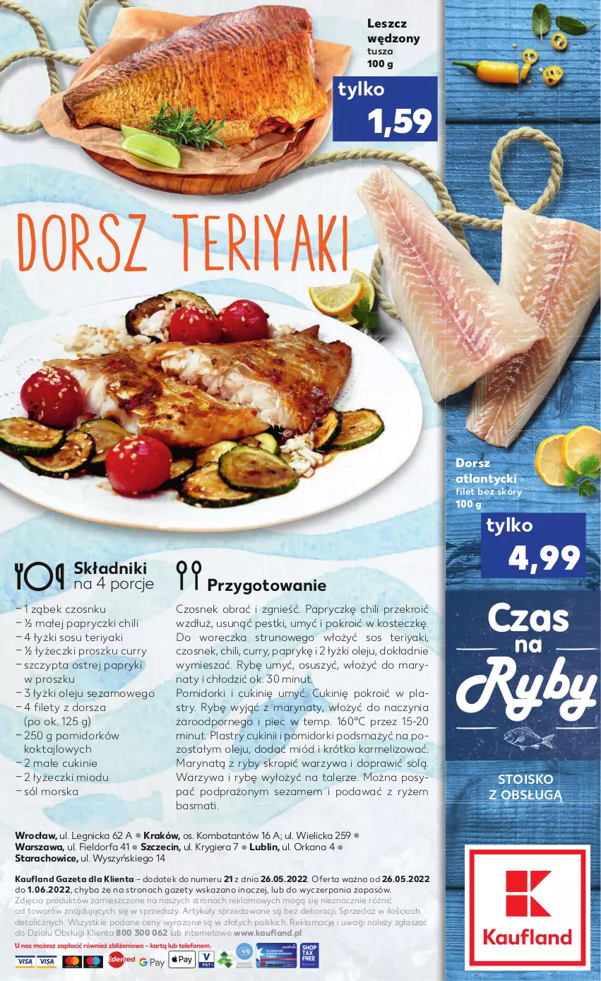 Gazetka promocyjna Kaufland - RYBY - ważna 26.05 do 01.06.2022 - strona 2 - produkty: Czosnek, Dorsz, Fa, Miód, Olej, Orka, Piec, Pomidorki, Por, Ryż, Sezam, Sól, Sos, Talerz, Tusz, Wagi, Warzywa