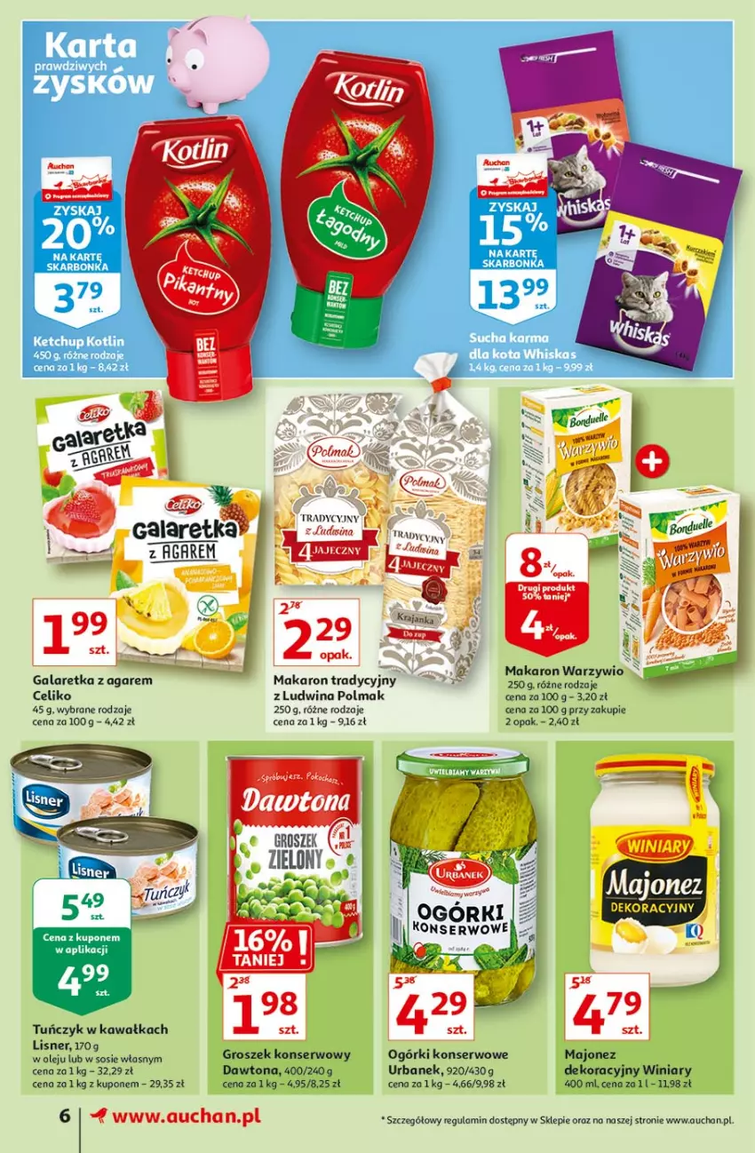 Gazetka promocyjna Auchan - Uroda Supermarkety - ważna 26.02 do 03.03.2021 - strona 6 - produkty: Dawtona, Gala, Galaretka, Groszek, Kawa, Lisner, Majonez, Makaron, Ogórki konserwowe, Olma, Ser, Tuńczyk, Winiary