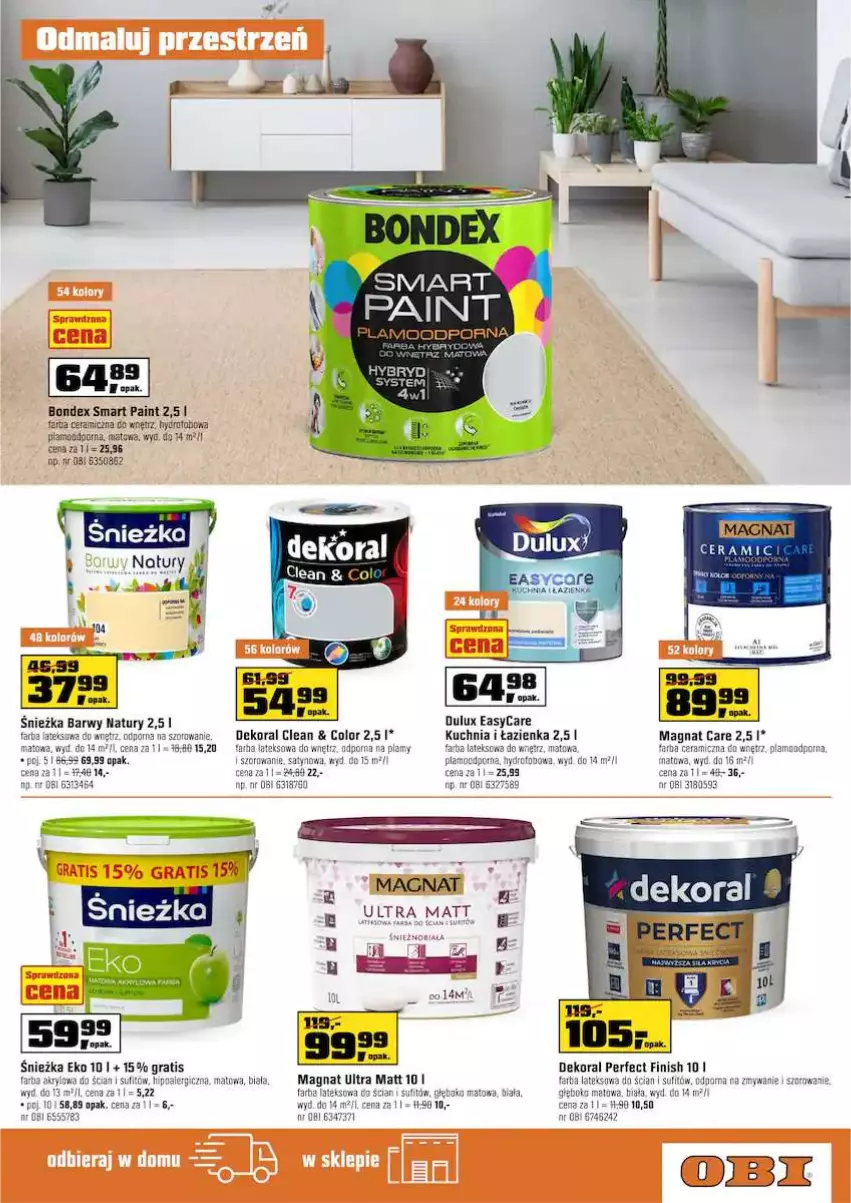 Gazetka promocyjna Obi - Ogród marzeń - ważna 30.03 do 26.04.2021 - strona 11 - produkty: Dekoral, Dulux, Fa, Farba ceramiczna, Farba lateksowa, Finish, Gra, Kuchnia, Por