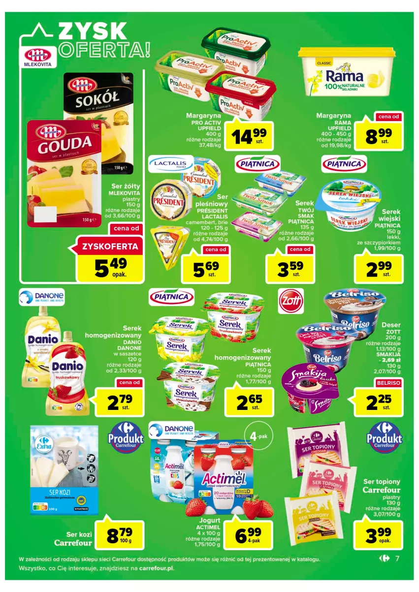 Gazetka promocyjna Carrefour - Gazetka Market - ważna 22.11 do 03.12.2022 - strona 9 - produkty: Cheddar, Danio, Danone, Mleko, Mlekovita, Ser, Serek, Serek wiejski, Top, Vita C