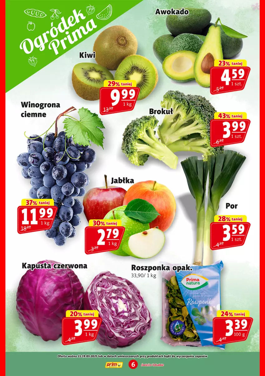 Gazetka promocyjna Prim Market - ważna 13.03 do 19.03.2025 - strona 6 - produkty: Roszponka, Wino, Winogrona