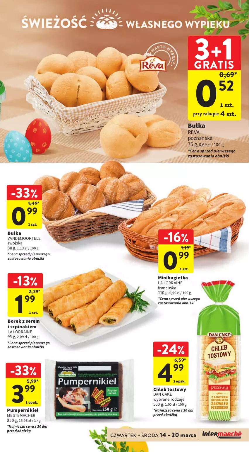 Gazetka promocyjna Intermarche - Gazetka Intermarche - ważna 14.03 do 20.03.2024 - strona 29 - produkty: Bagietka, Bułka, Chleb, Chleb tostowy, Dan Cake, Gra, Ser, Szpinak